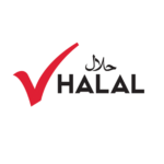 Halal certified logo with a red checkmark and Arabic text