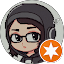 Cartoon avatar of a person with glasses, headphones, and a star badge.