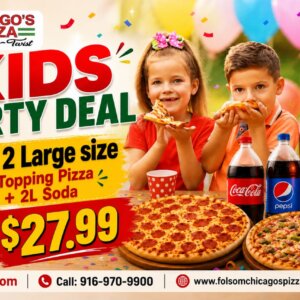 KIds Party Deal - Best Pizza Deal at Chicago's Pizza Twist Folsom https://folsomchicagospizzatwist.com/deals/