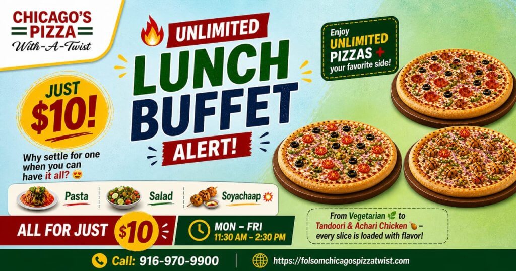 Chicago's Pizza unlimited lunch buffet: all-you-can-eat pizza for $10.